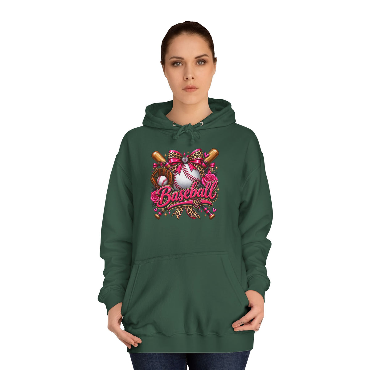 Baseball Heart Graphic Hoodie – Pink Softball/Baseball Team Pullover