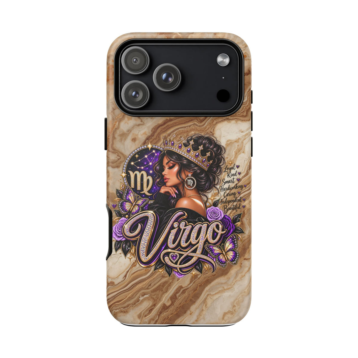 Virgo Zodiac Phone Case — Elegant Marble Astrological Design