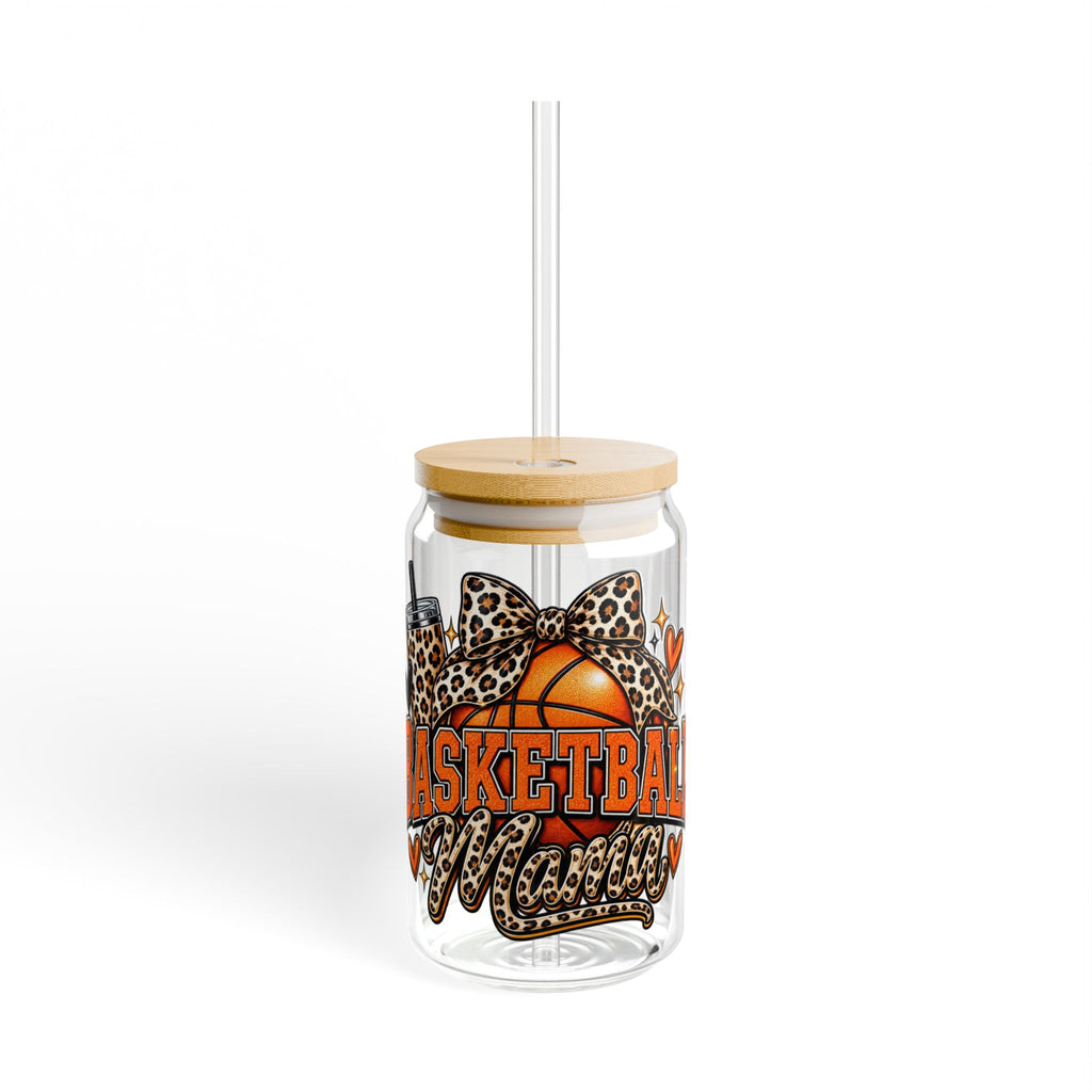 Basketball Mama Leopard Print Sipper Glass - 16oz
