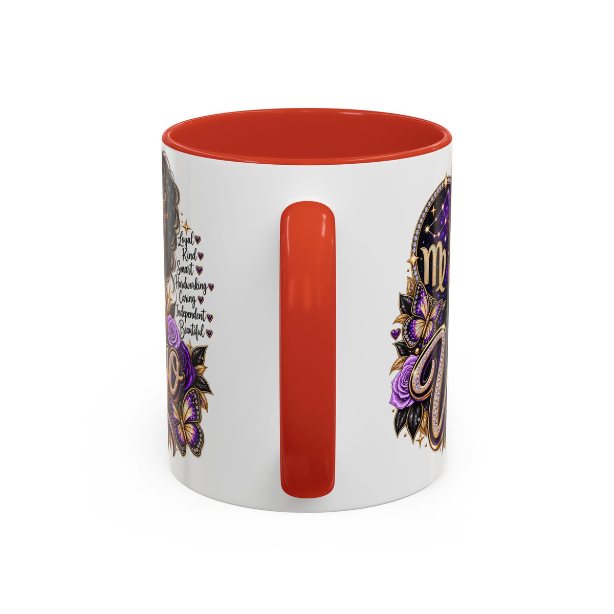 Virgo Zodiac Accent Coffee Mug — Purple Crowned Virgo Astrology Gift (11/15oz)