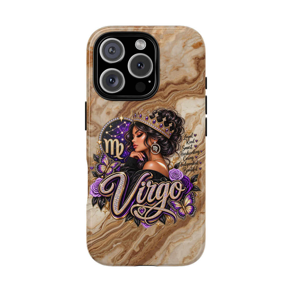 Virgo Zodiac Phone Case — Elegant Marble Astrological Design