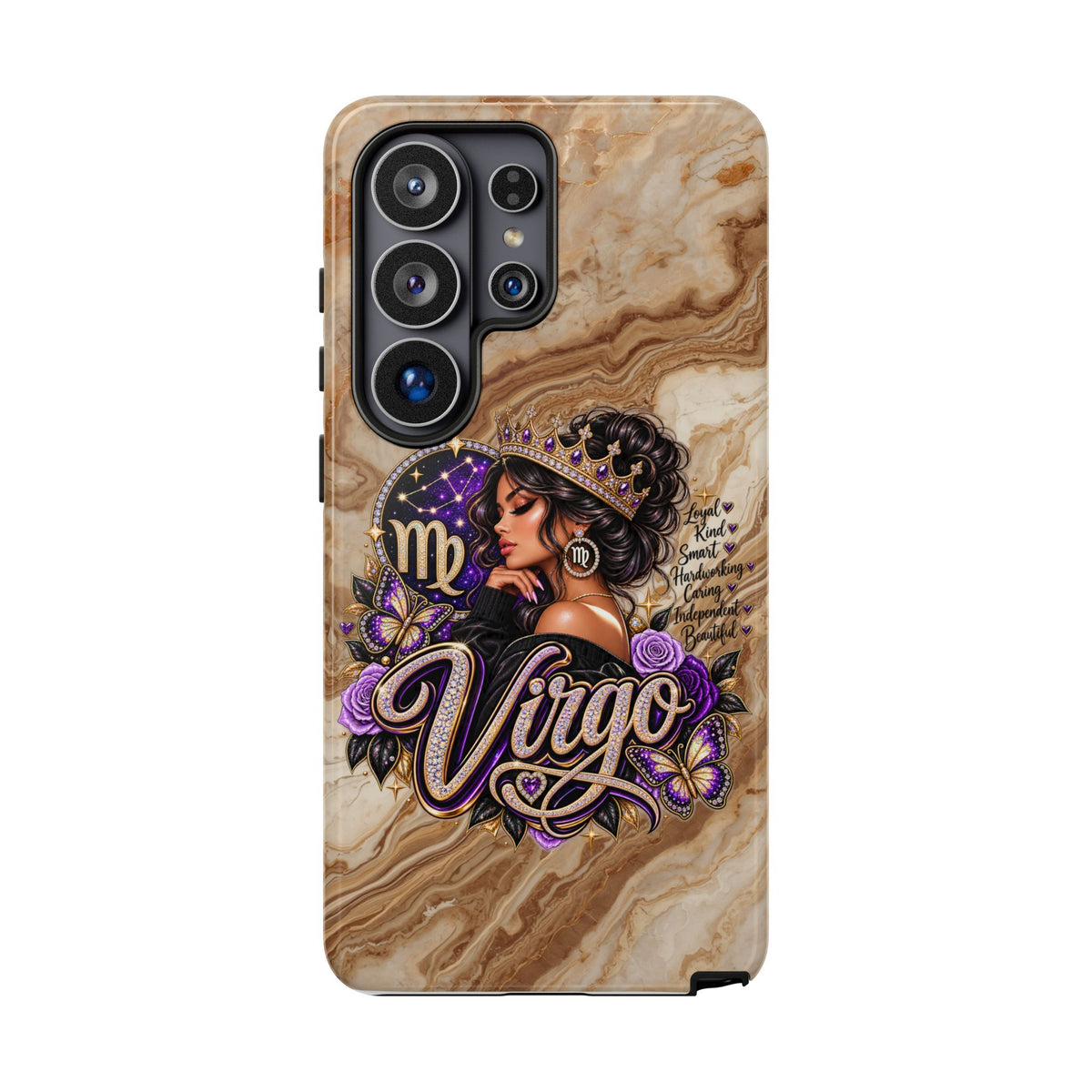 Virgo Zodiac Phone Case — Elegant Marble Astrological Design