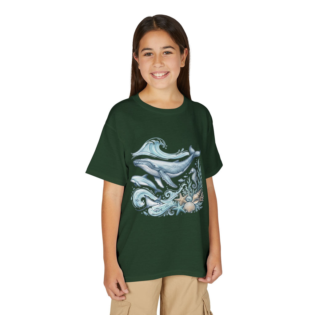 Kids' Ocean Whale Tees – Watercolor Whale & Sea Life Youth T‑Shirt