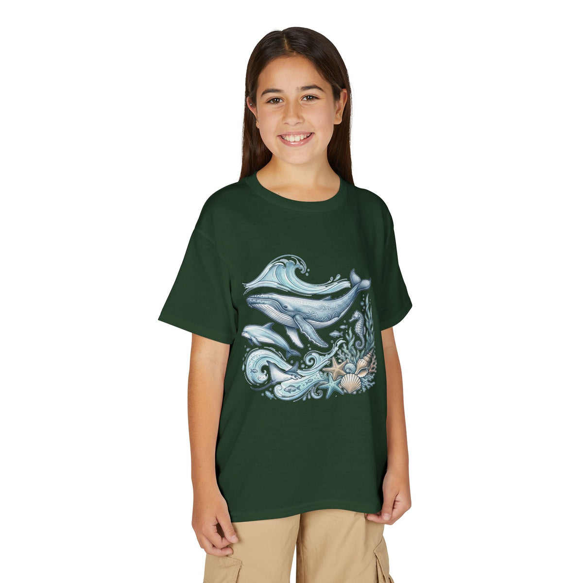 Kids' Ocean Whale Tees – Watercolor Whale & Sea Life Youth T‑Shirt