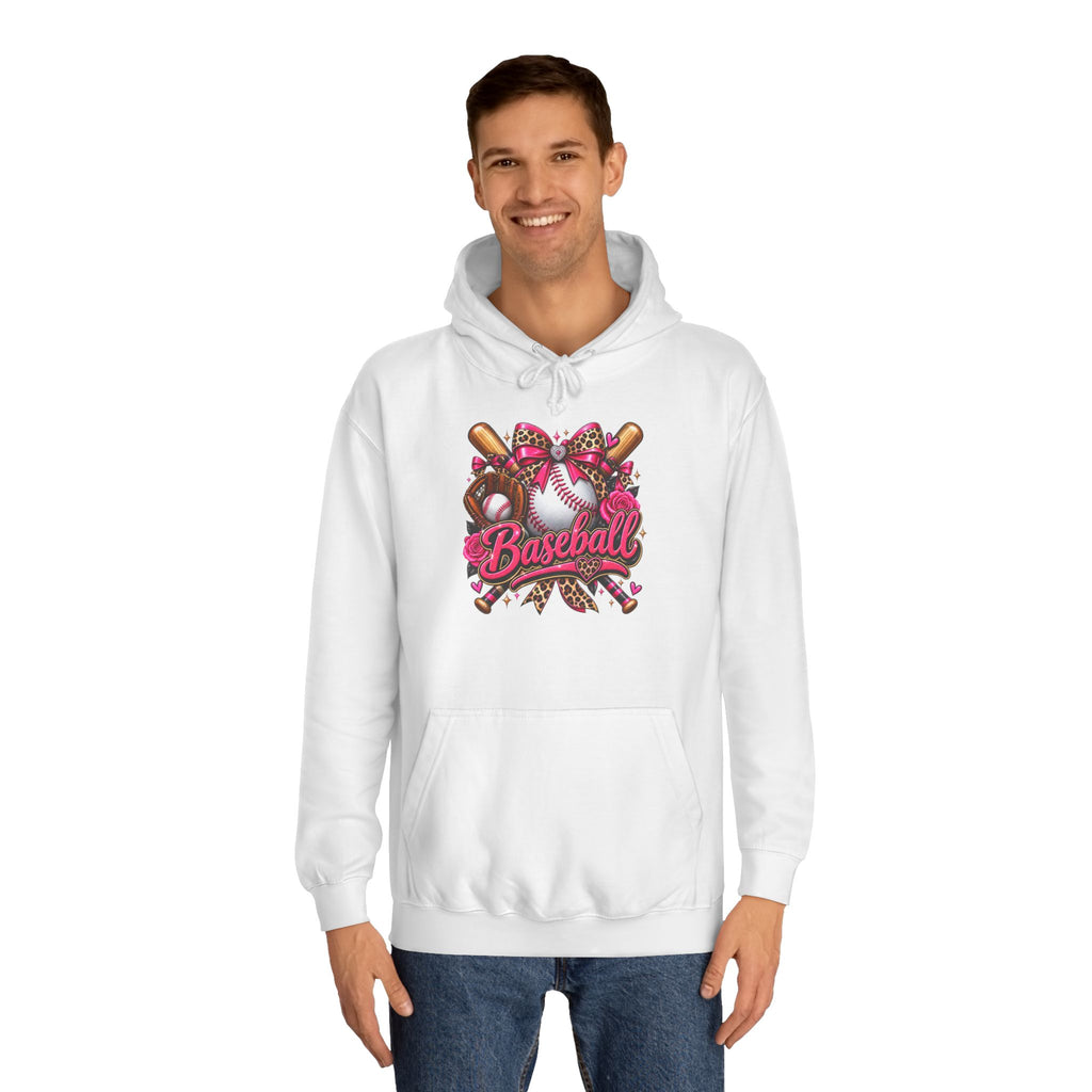 Baseball Heart Graphic Hoodie – Pink Softball/Baseball Team Pullover