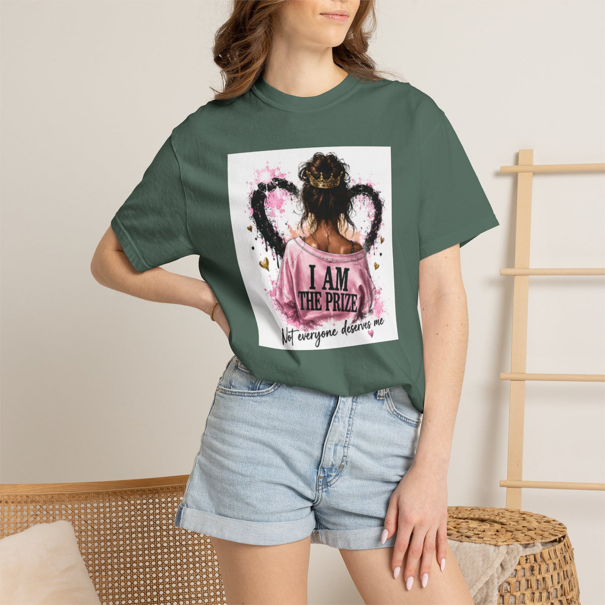 I Am The Prize T-Shirt — Self-Love Graphic Tee with Angel Wings