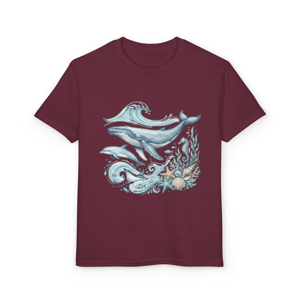 Kids' Ocean Whale Tees – Watercolor Whale & Sea Life Youth T‑Shirt