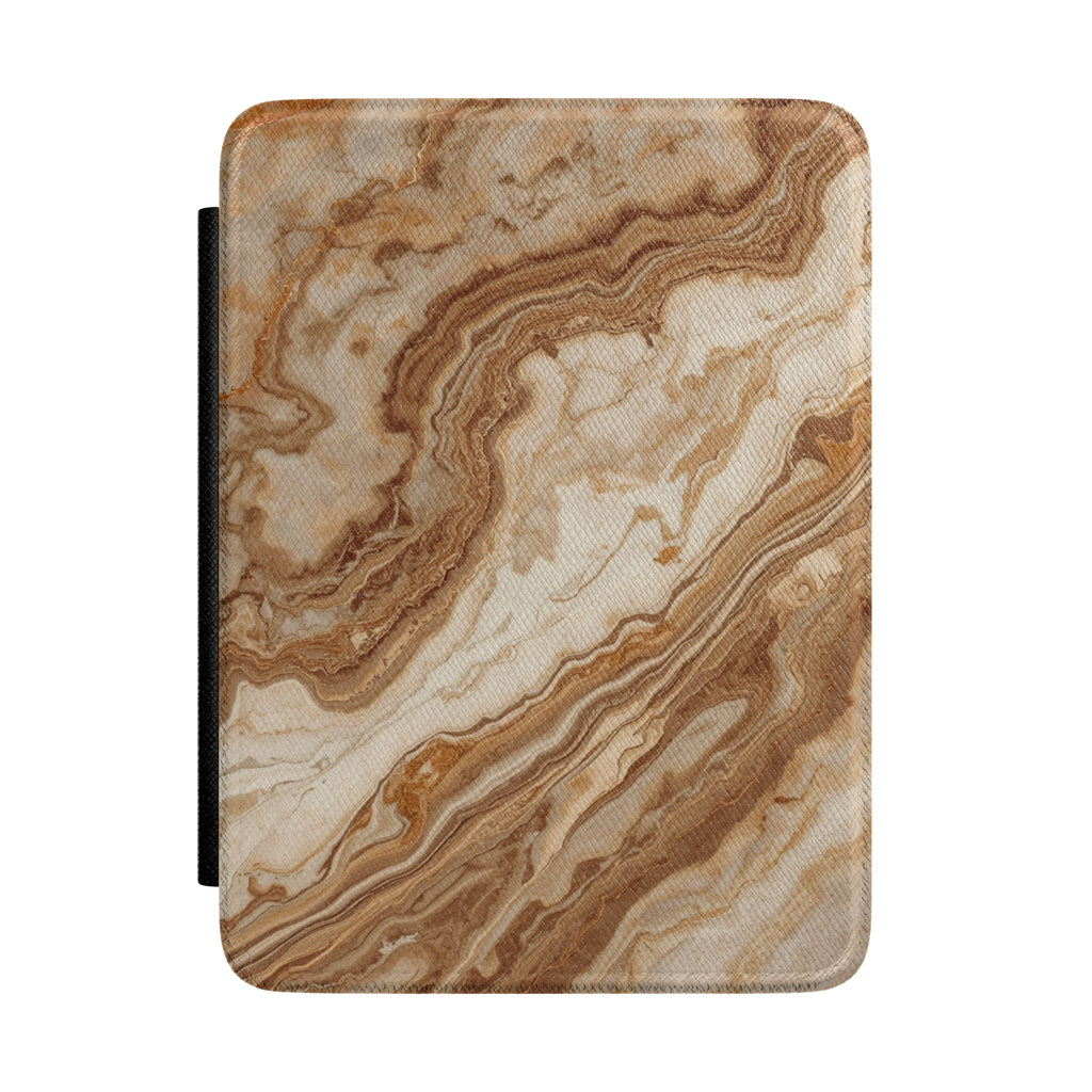 Marble Swirl Kindle Case — Brown Stone Pattern E-Reader Cover