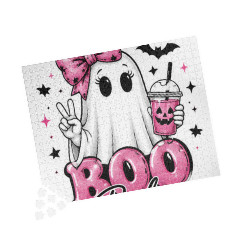 Boo Babes Halloween Puzzle — Cute Ghost with Pink Bow (110–1014 pcs)