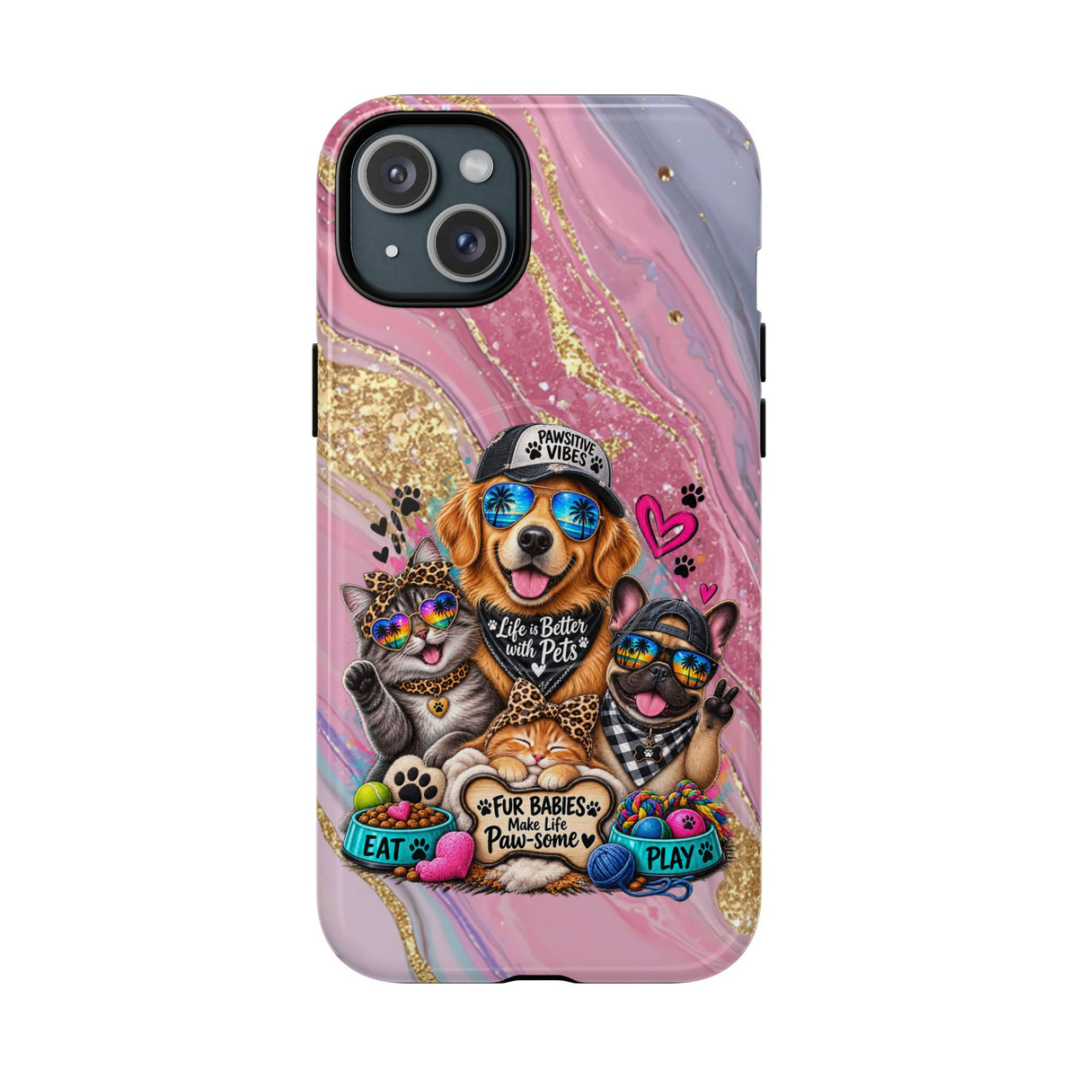 Tough Magnetic Case — Colorful ‘Life Is Better With Pets’ Dog & Cat Phone Cover