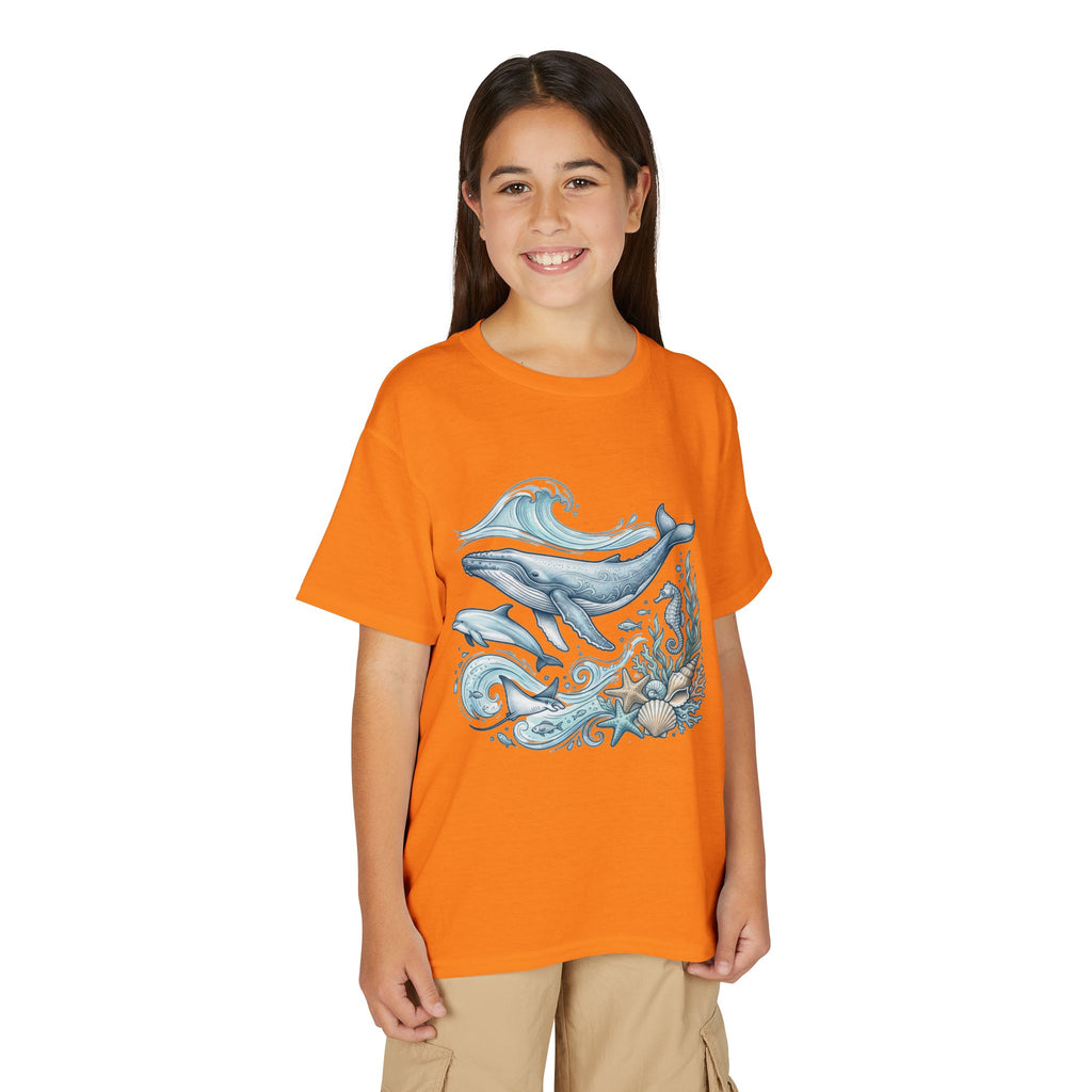 Kids' Ocean Whale Tees – Watercolor Whale & Sea Life Youth T‑Shirt