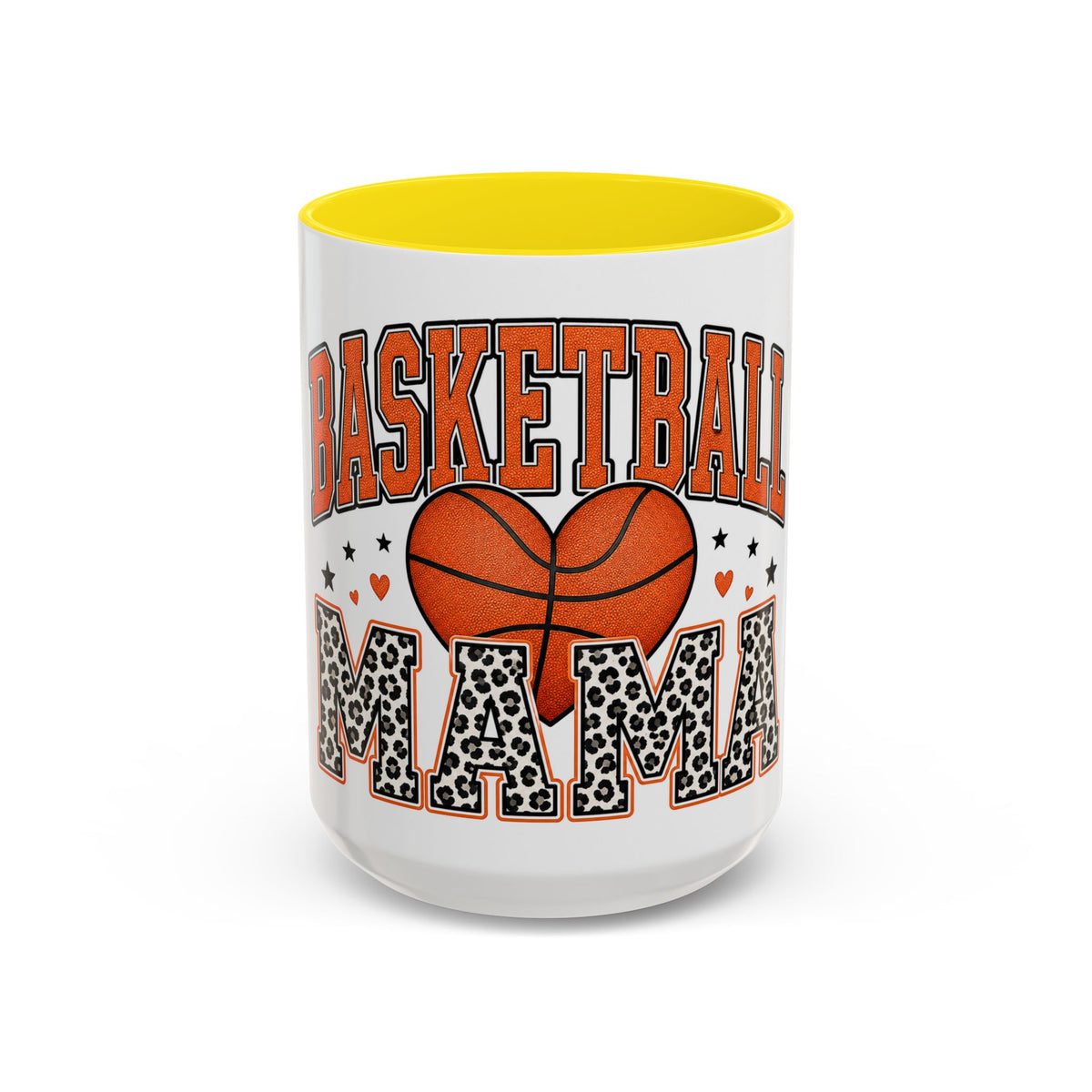 Basketball Mama Accent Coffee Mug – Leopard Print Hoop Mom Gift (11/15oz)