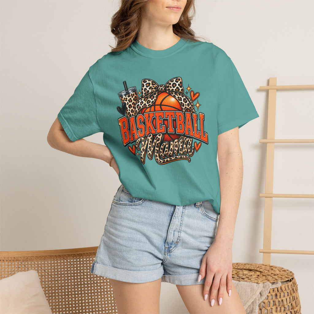 Basketball Mama T-Shirt — Leopard Print Hoop Mom Tee