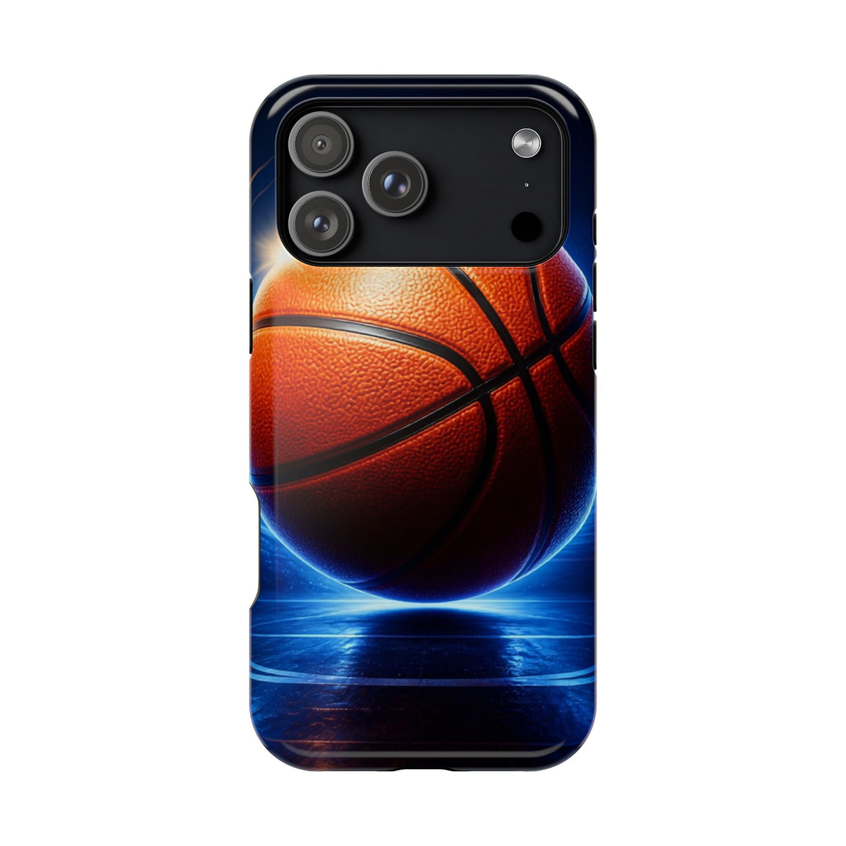 Basketball Magnetic Impact-Resistant Phone Case — Neon Court Design