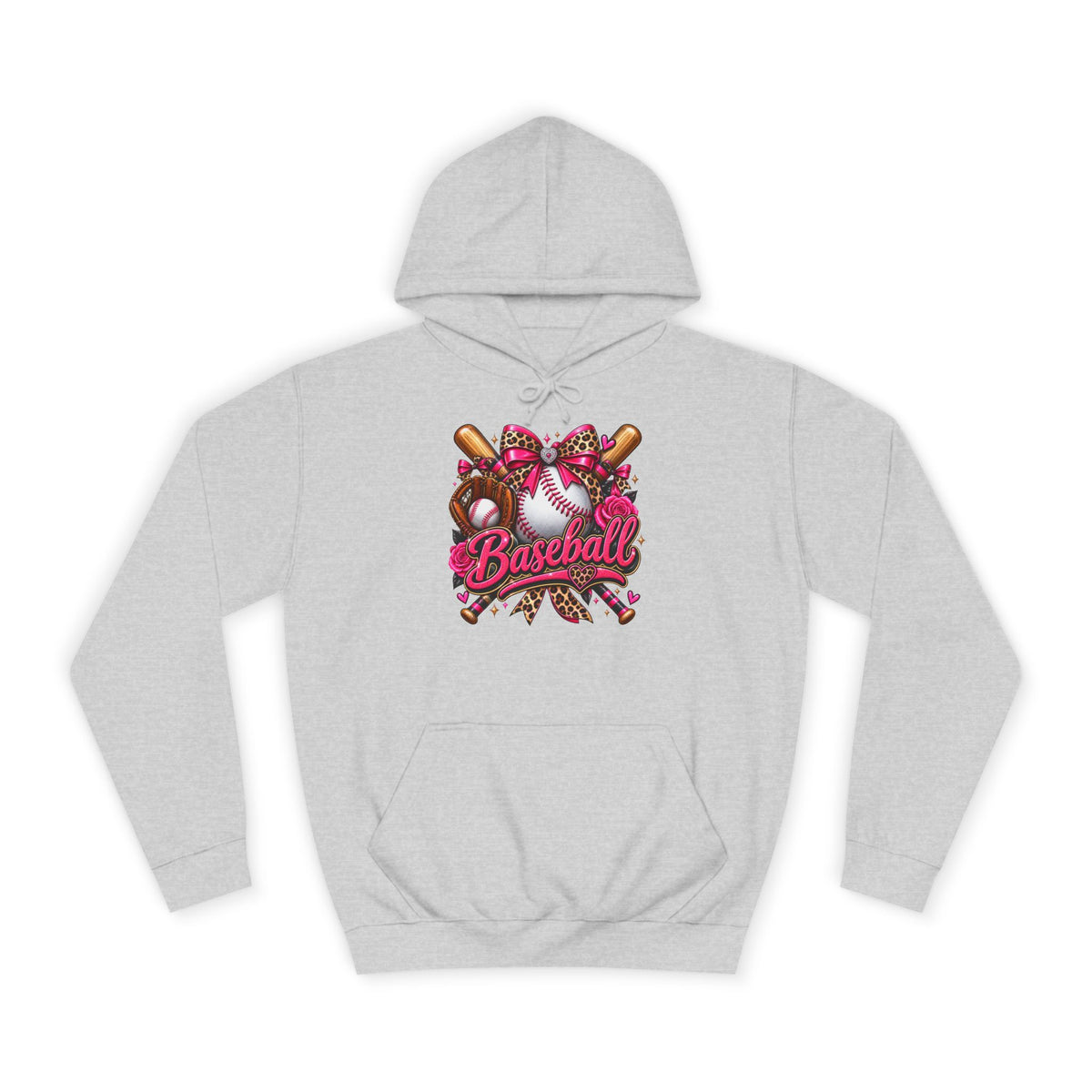 Baseball Heart Graphic Hoodie – Pink Softball/Baseball Team Pullover