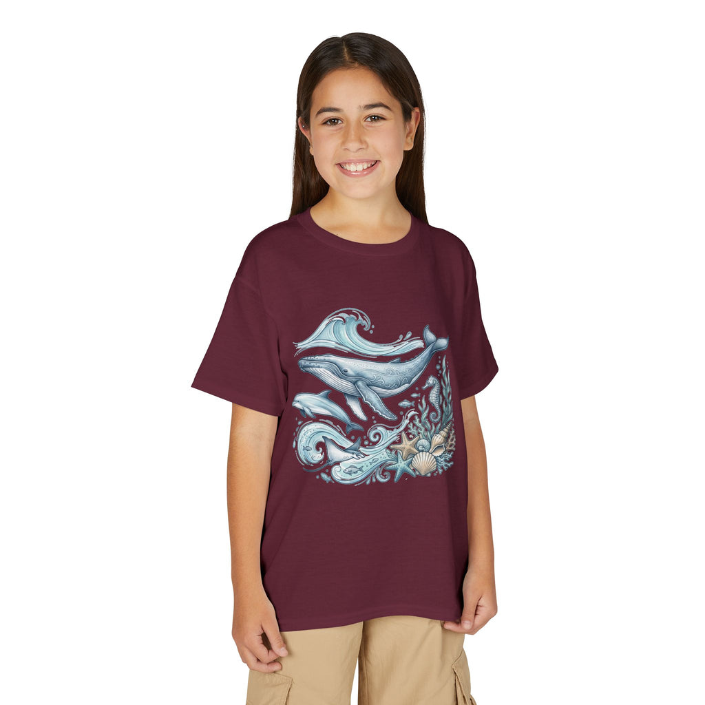 Kids' Ocean Whale Tees – Watercolor Whale & Sea Life Youth T‑Shirt