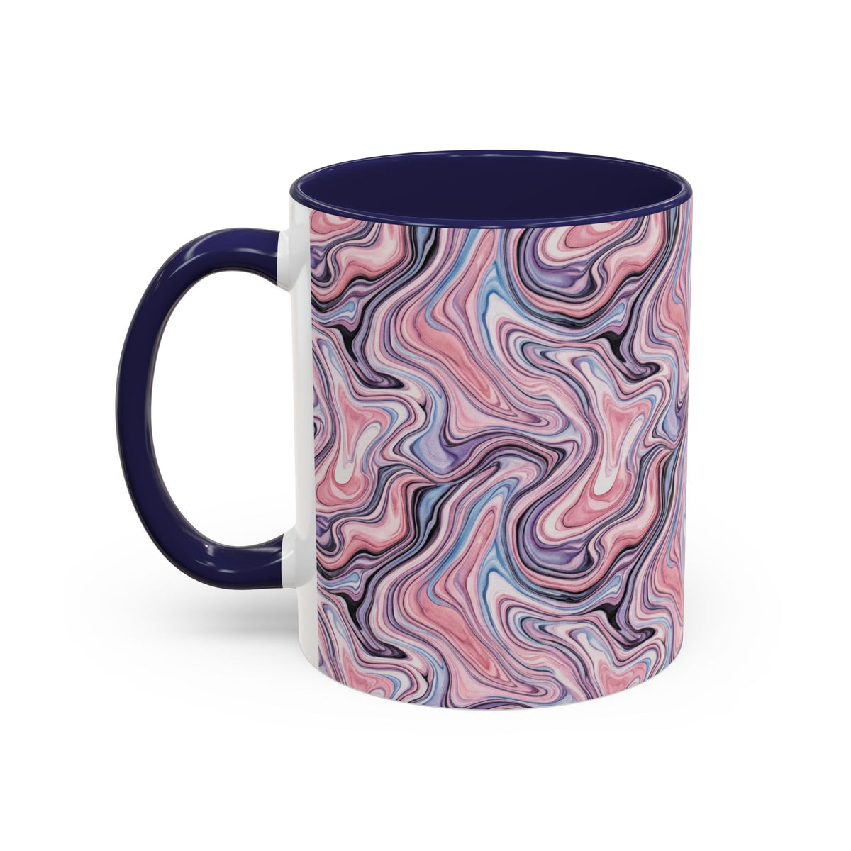 Pink Marble Swirl Accent Coffee Mug – 11/15oz