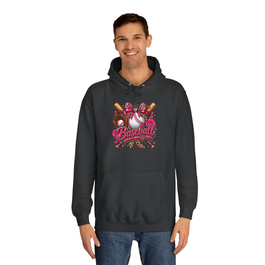 Baseball Heart Graphic Hoodie – Pink Softball/Baseball Team Pullover