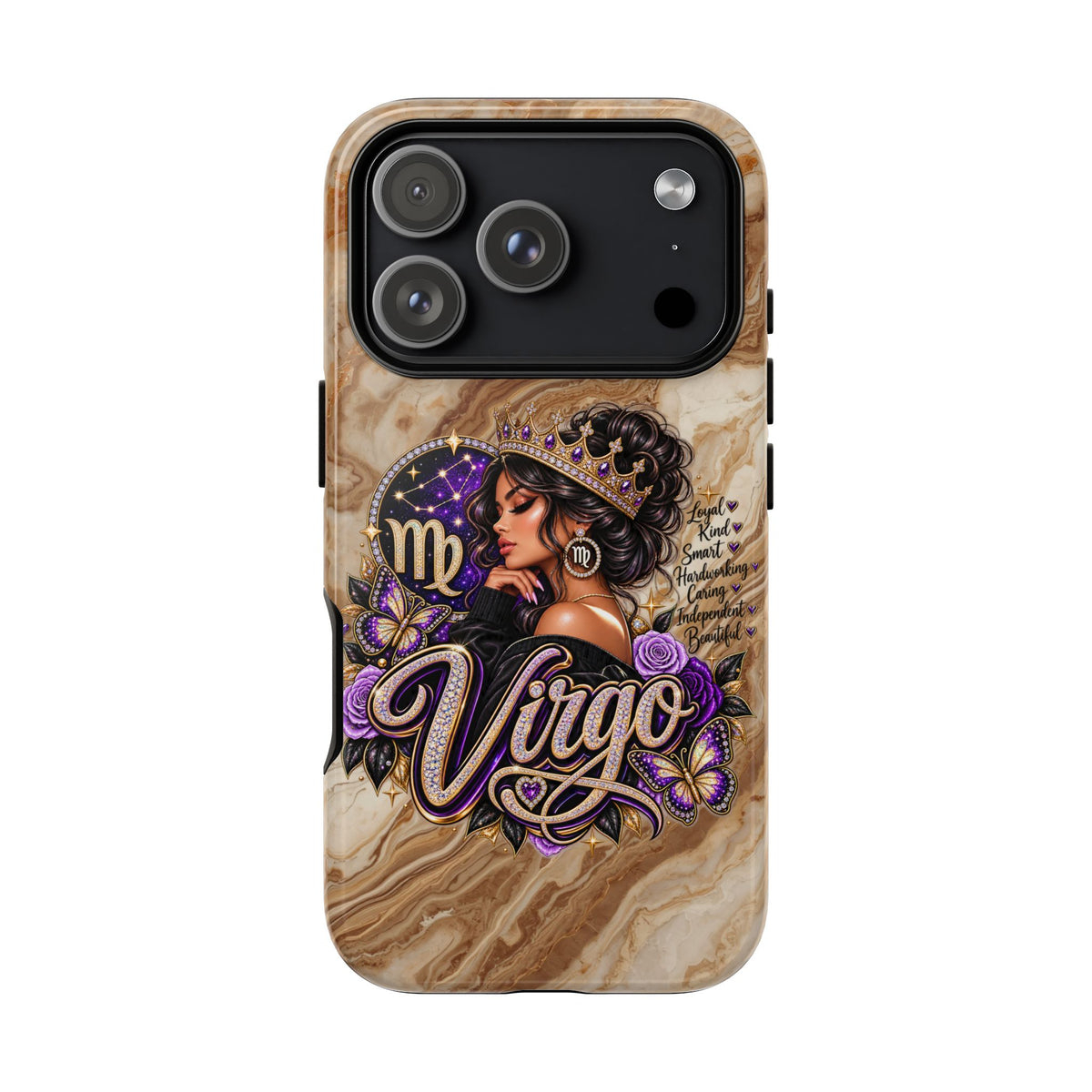 Virgo Zodiac Phone Case — Elegant Marble Astrological Design