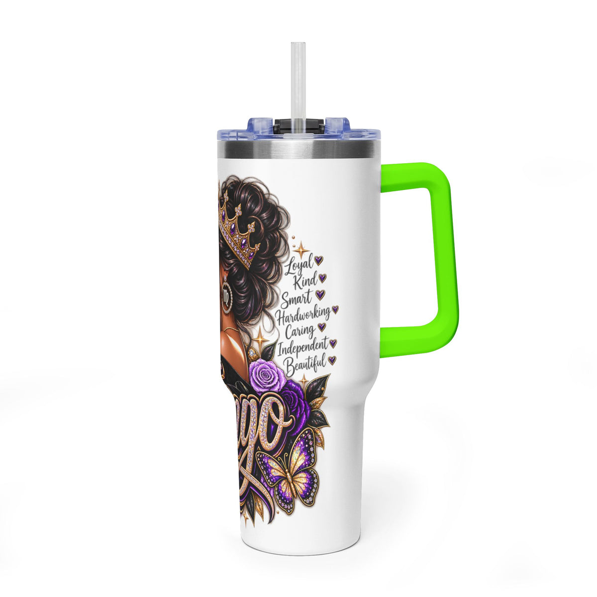 Virgo Zodiac 40oz Thermal Tumbler - Queen Virgo Astrology Travel Mug