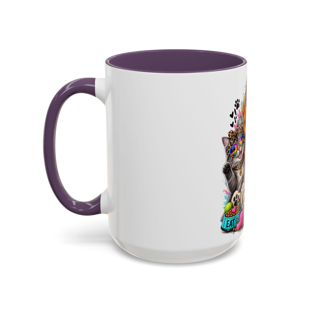 Coffee Mug — "Life is Better with Pets" Colorful Dog & Cat Paw-some Design (11/15 oz)