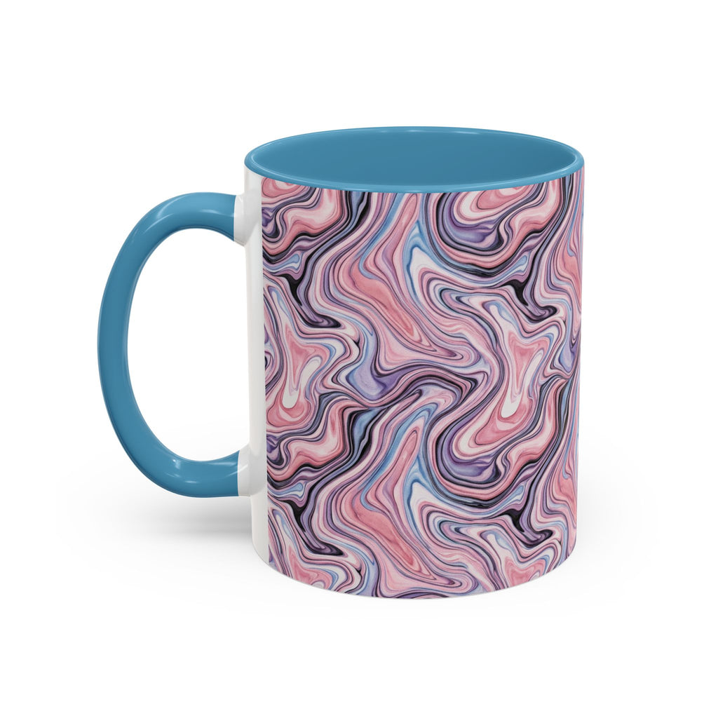Pink Marble Swirl Accent Coffee Mug – 11/15oz