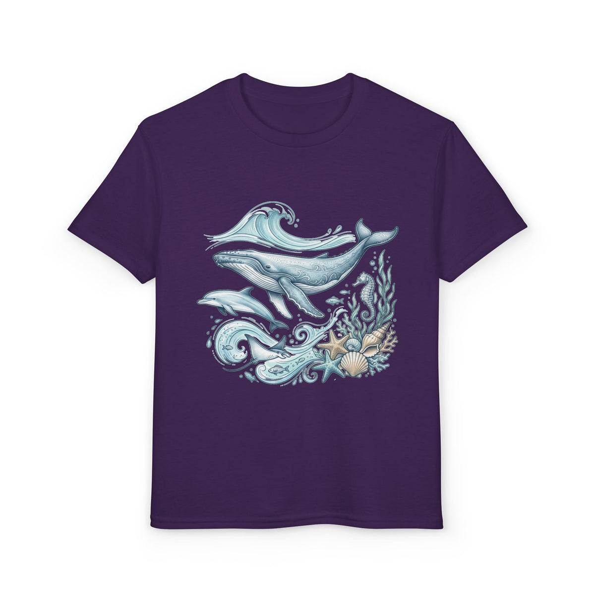 Kids' Ocean Whale Tees – Watercolor Whale & Sea Life Youth T‑Shirt