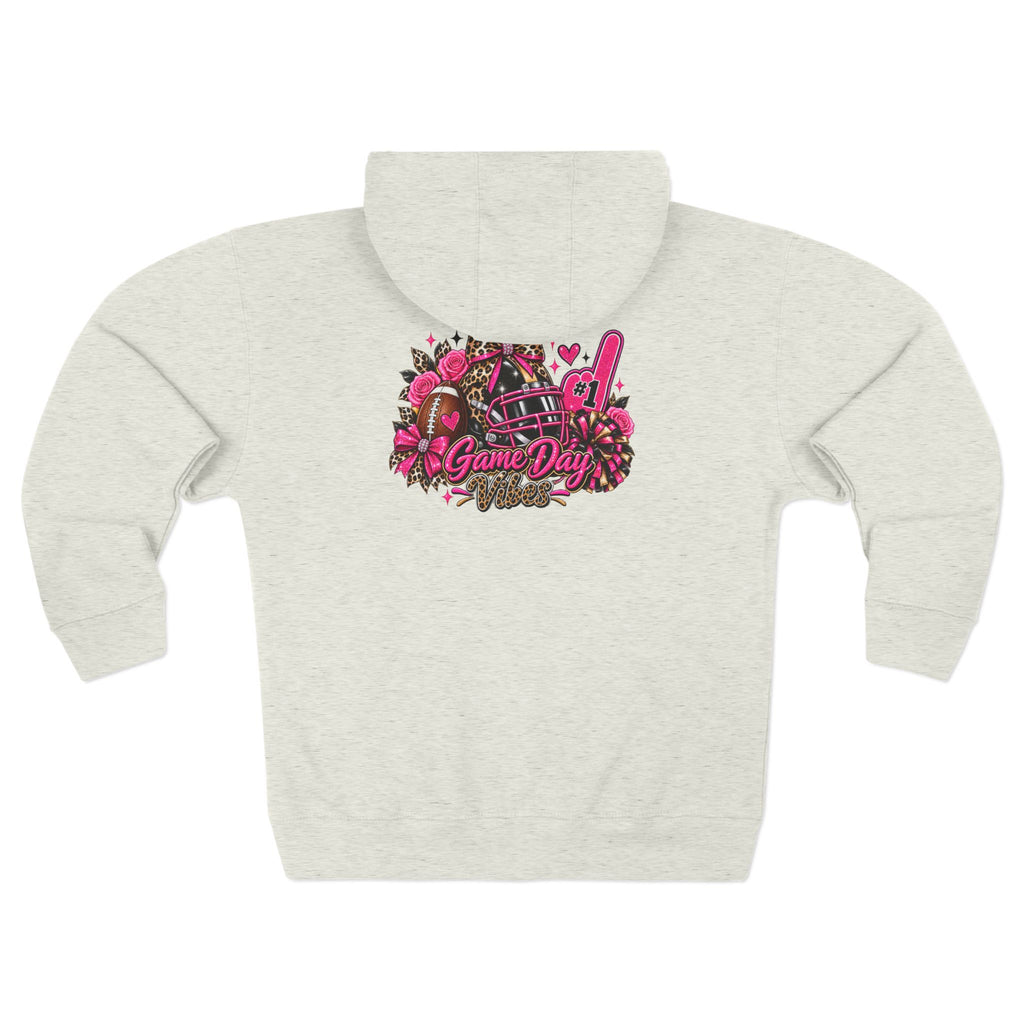 Game Day Pink Football Zip Hoodie