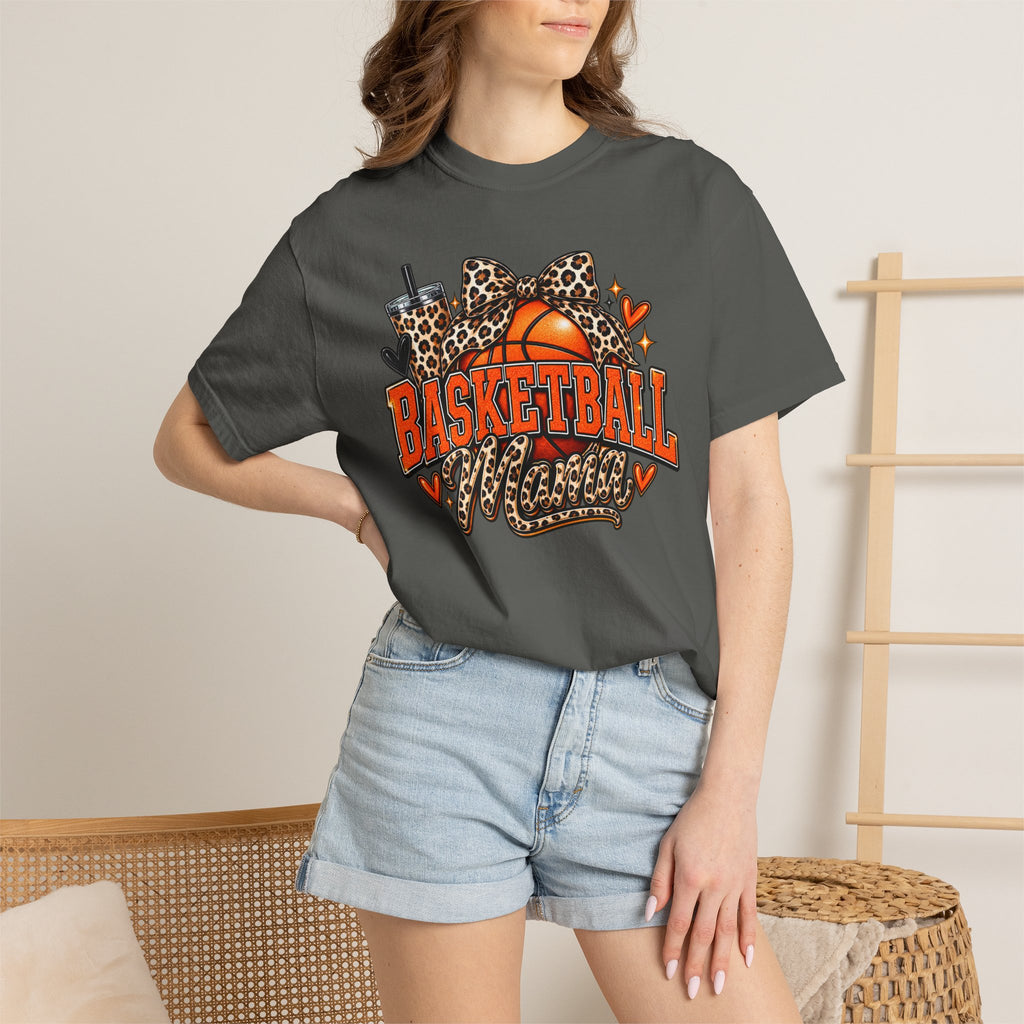 Basketball Mama T-Shirt — Leopard Print Hoop Mom Tee