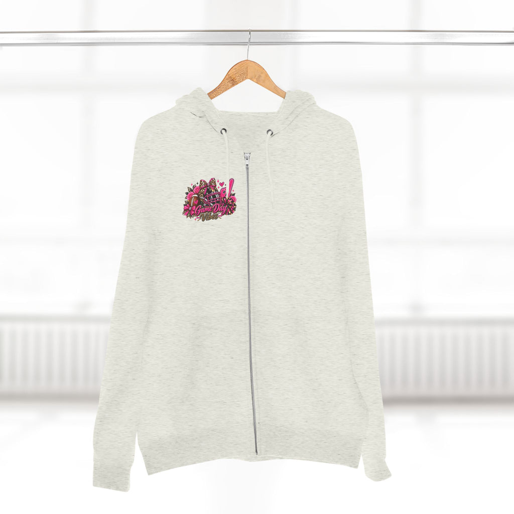 Game Day Pink Football Zip Hoodie