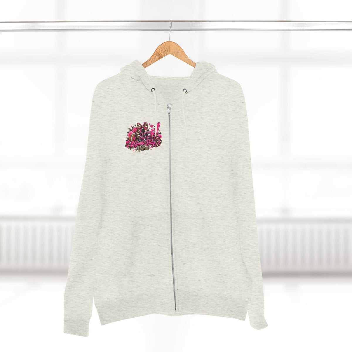 Game Day Pink Football Zip Hoodie