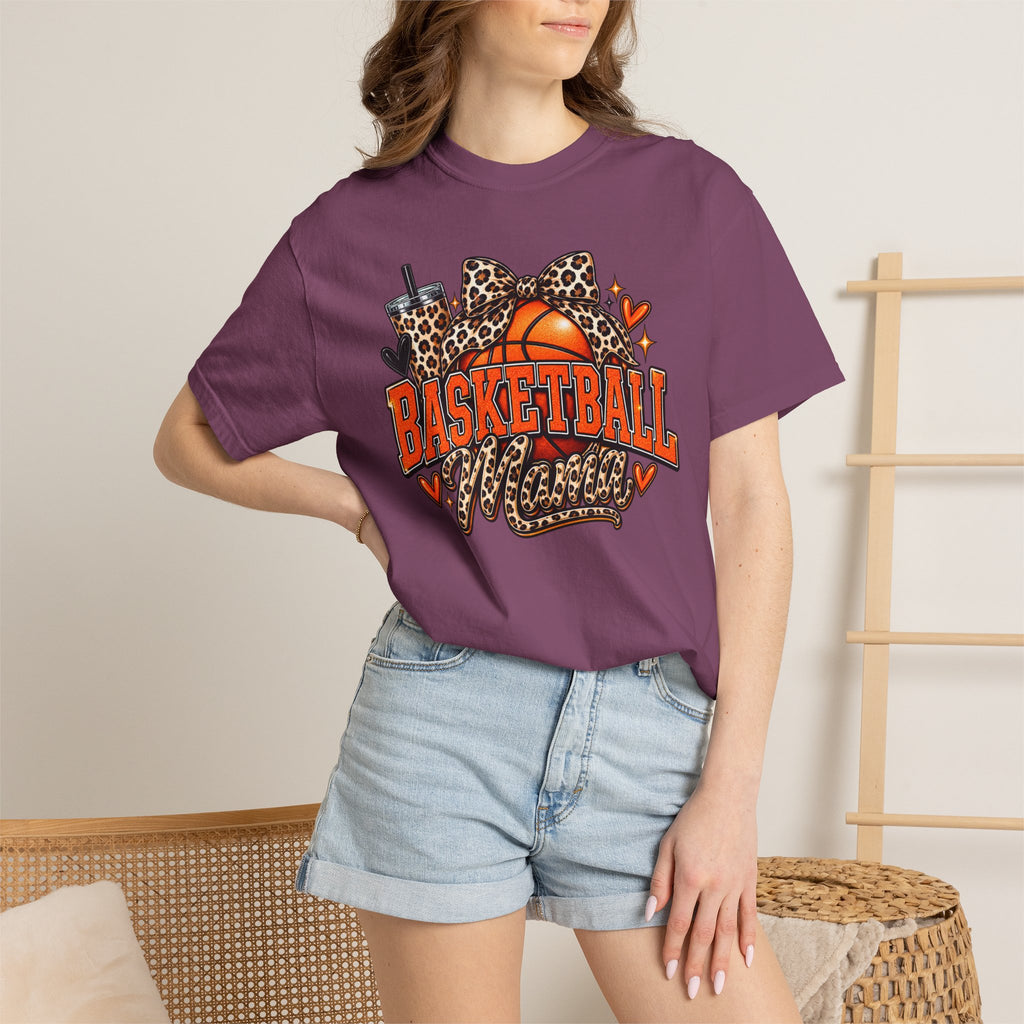 Basketball Mama T-Shirt — Leopard Print Hoop Mom Tee