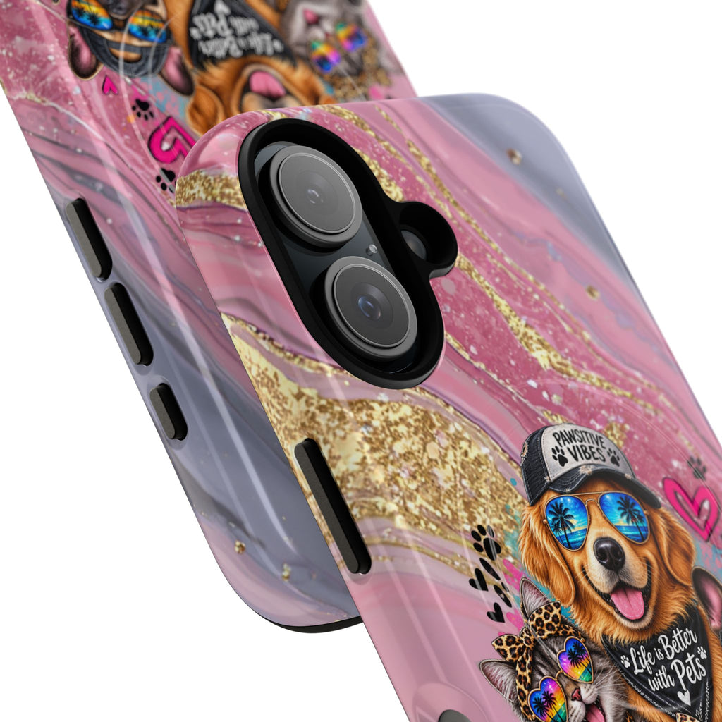 Tough Magnetic Case — Colorful ‘Life Is Better With Pets’ Dog & Cat Phone Cover