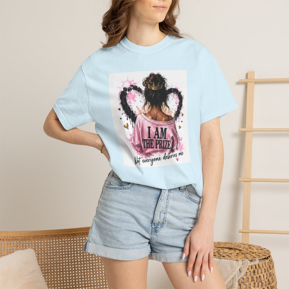 I Am The Prize T-Shirt — Self-Love Graphic Tee with Angel Wings