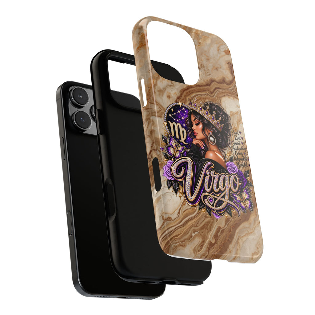 Virgo Zodiac Phone Case — Elegant Marble Astrological Design