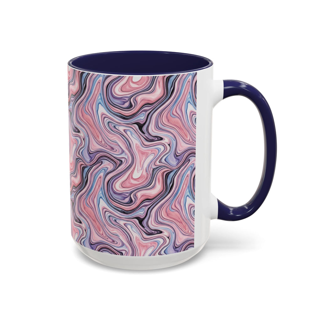 Pink Marble Swirl Accent Coffee Mug – 11/15oz