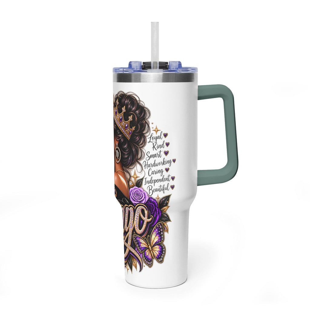 Virgo Zodiac 40oz Thermal Tumbler - Queen Virgo Astrology Travel Mug