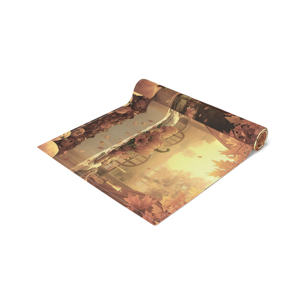 Autumn Pumpkin Farm Table Runner — Fall Harvest Thanksgiving Decor