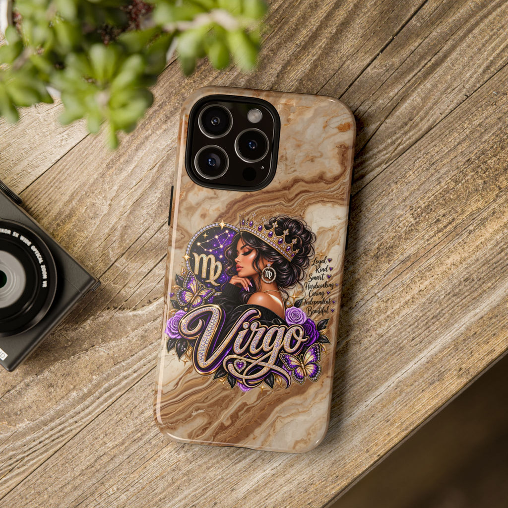 Virgo Zodiac Phone Case — Elegant Marble Astrological Design