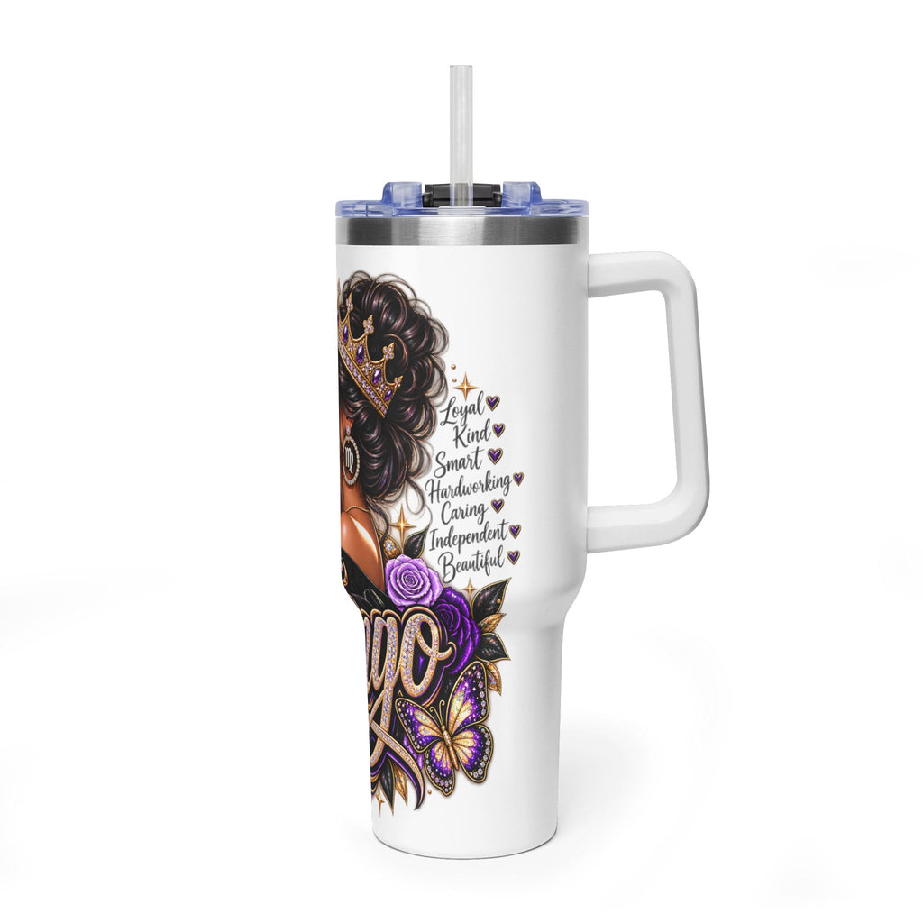 Virgo Zodiac 40oz Thermal Tumbler - Queen Virgo Astrology Travel Mug