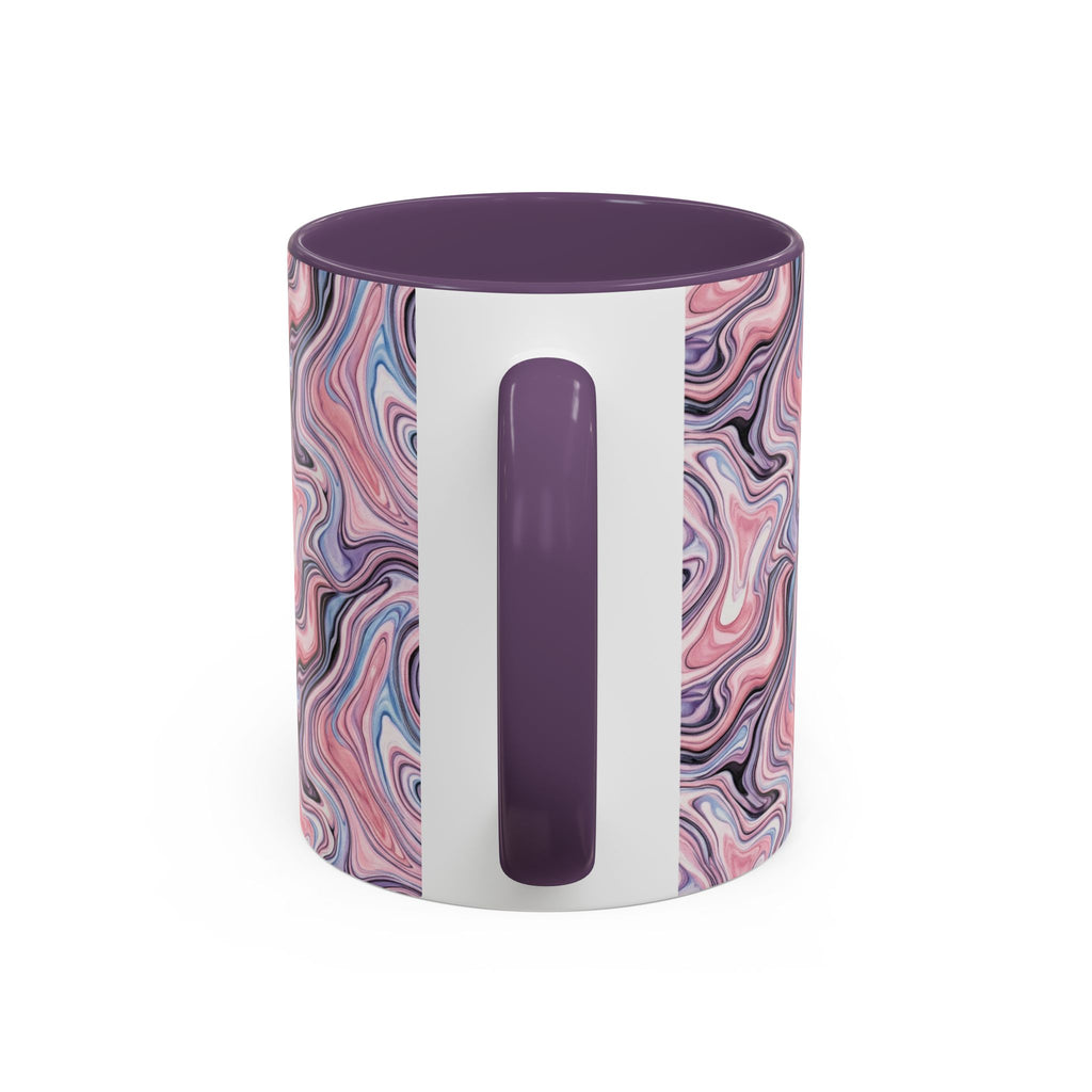 Pink Marble Swirl Accent Coffee Mug – 11/15oz