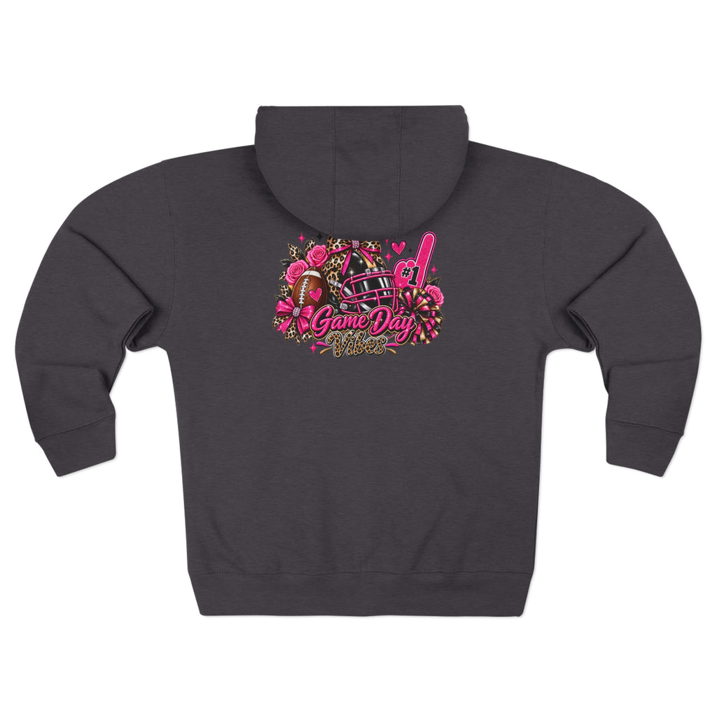 Game Day Pink Football Zip Hoodie