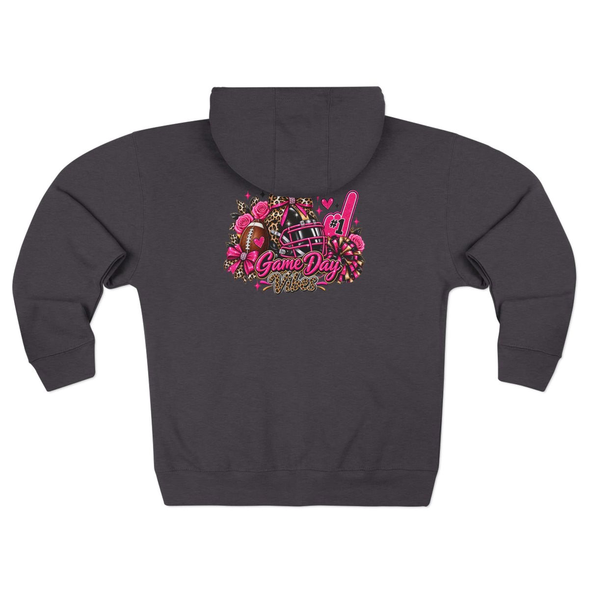 Game Day Pink Football Zip Hoodie