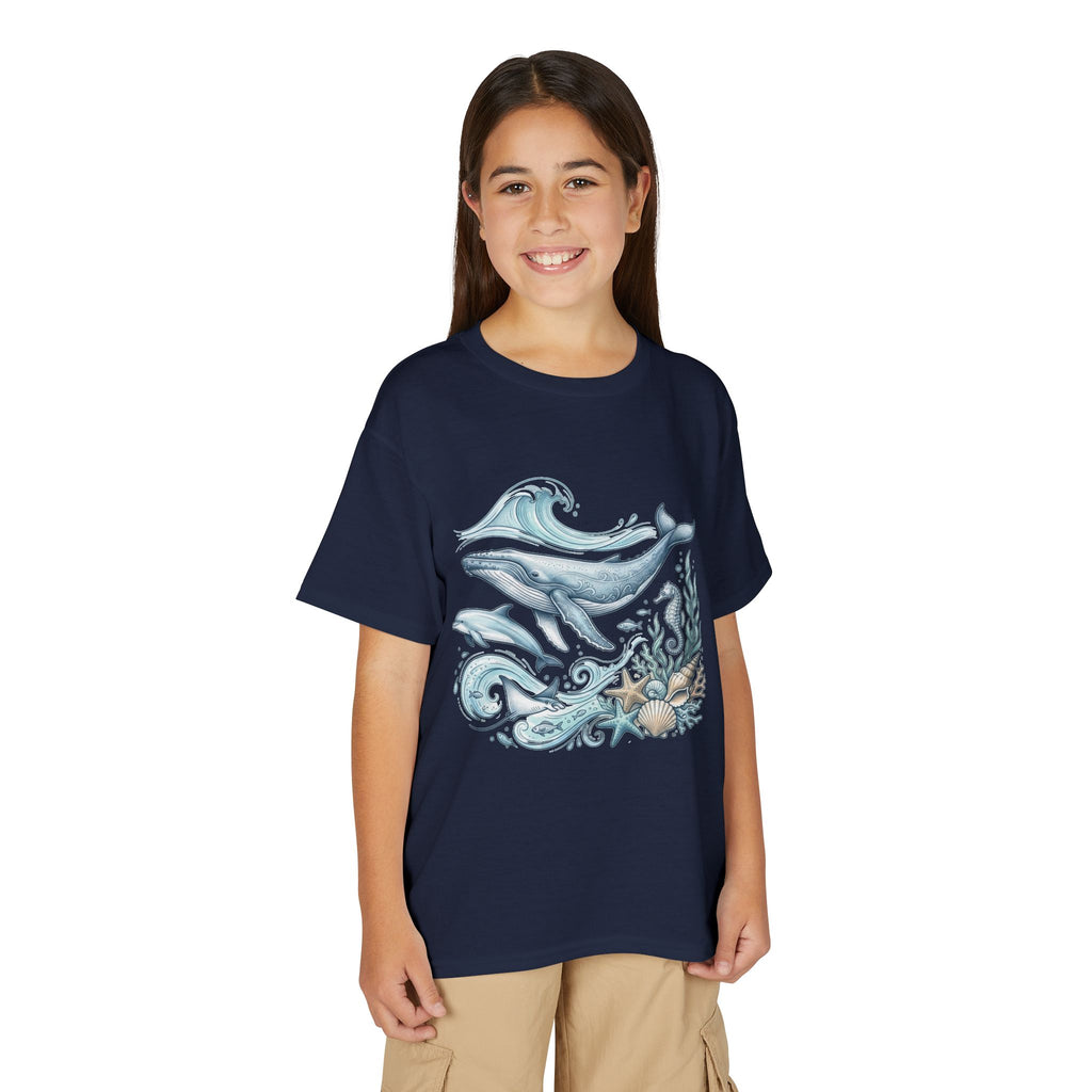 Kids' Ocean Whale Tees – Watercolor Whale & Sea Life Youth T‑Shirt