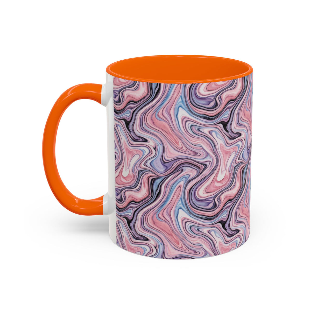Pink Marble Swirl Accent Coffee Mug – 11/15oz
