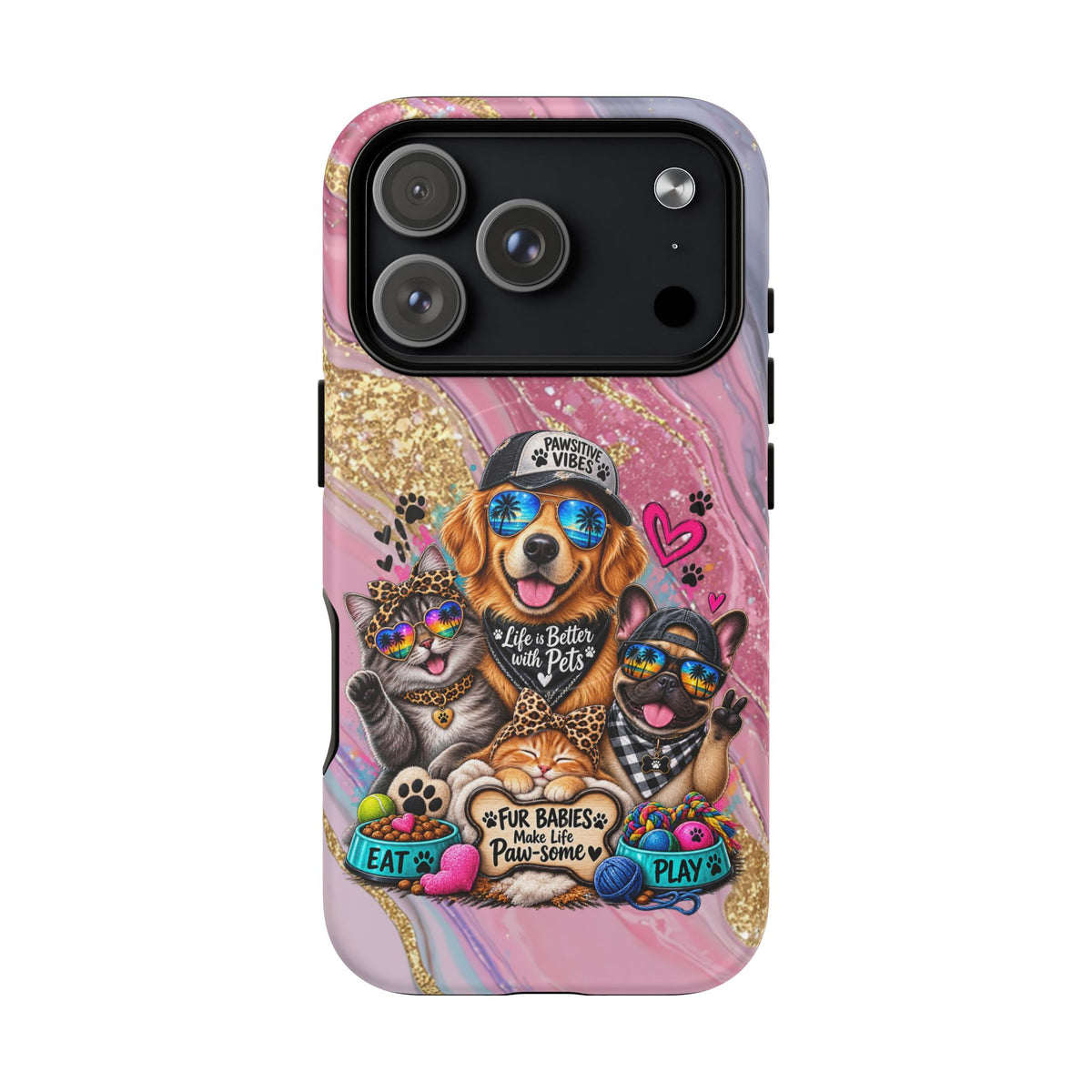 Tough Magnetic Case — Colorful ‘Life Is Better With Pets’ Dog & Cat Phone Cover