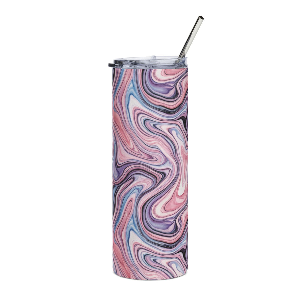 20oz Marble Swirl Stainless Steel Tumbler – Pink Purple Abstract Travel Cup