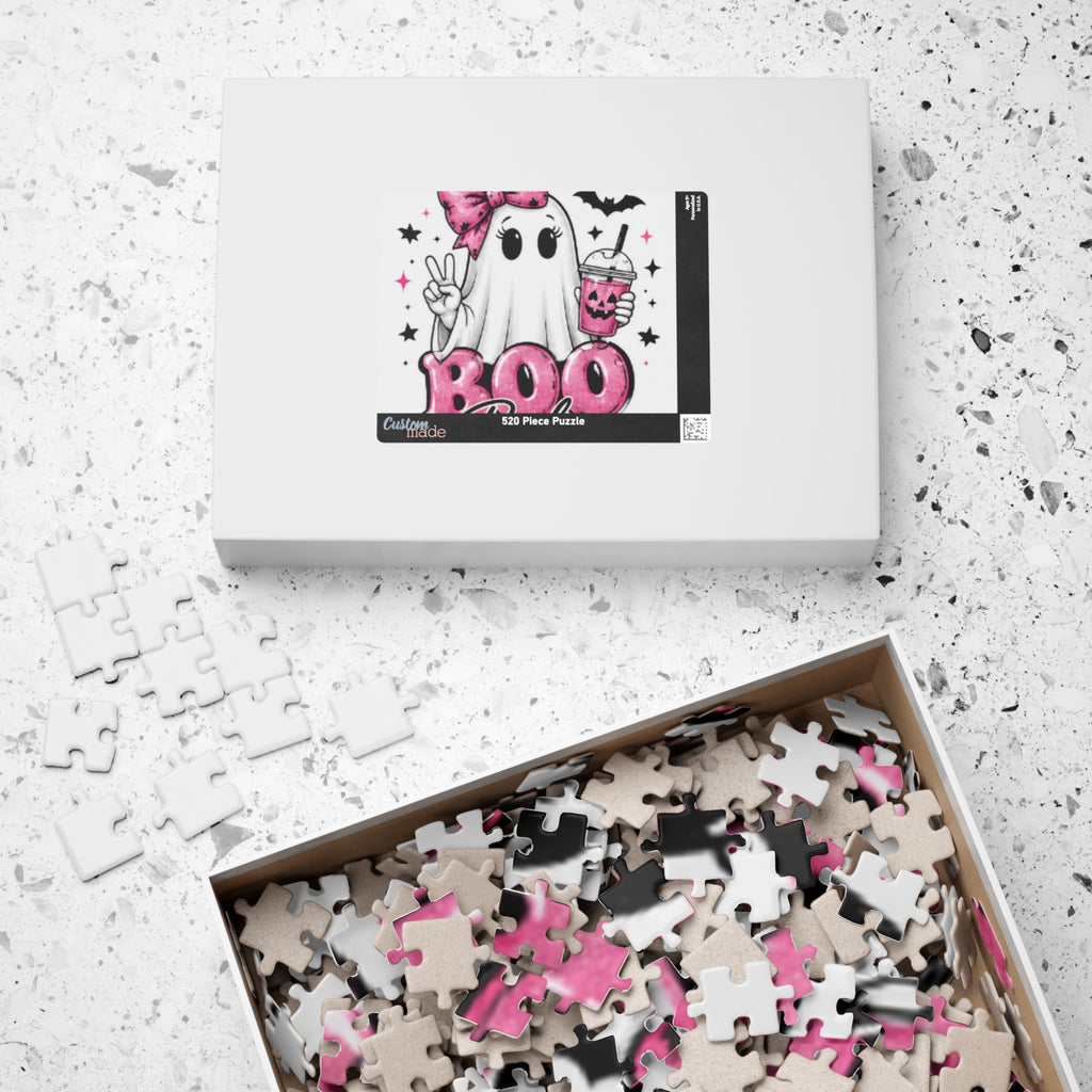 Boo Babes Halloween Puzzle — Cute Ghost with Pink Bow (110–1014 pcs)