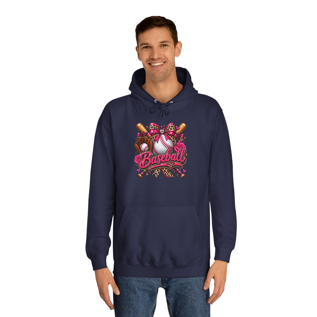 Baseball Heart Graphic Hoodie – Pink Softball/Baseball Team Pullover