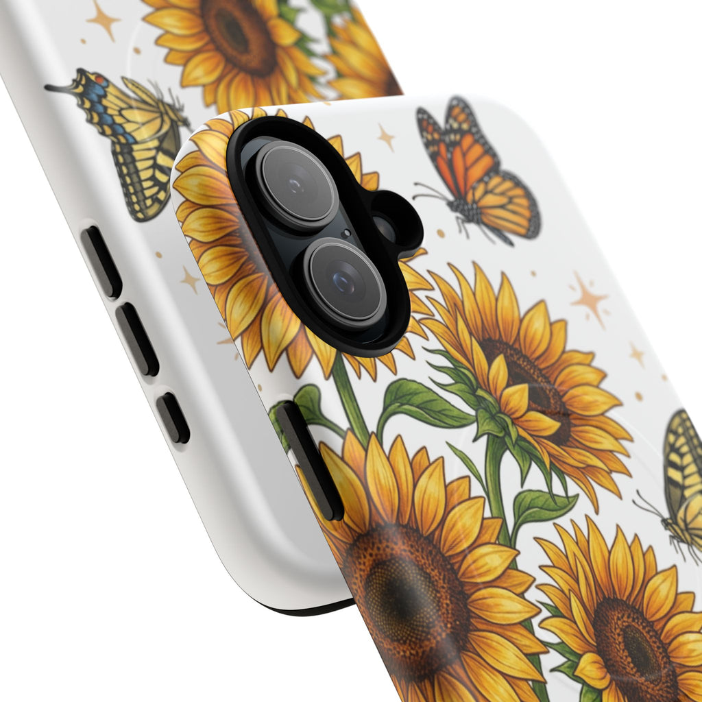 Sunflower & Butterflies Tough Magnetic Phone Case
